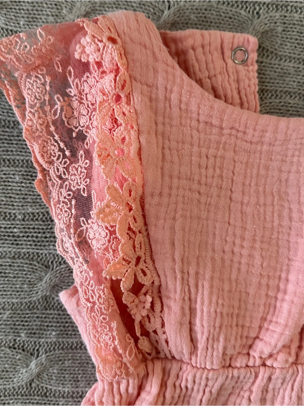 EUC 5pc Baby Girl Romper Bundle, Floral Lace, 24 Months